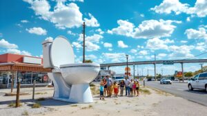 Giant Toilet Prop Roadside
