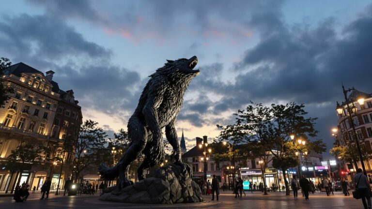 Giant Werewolf Statue-City Plaza