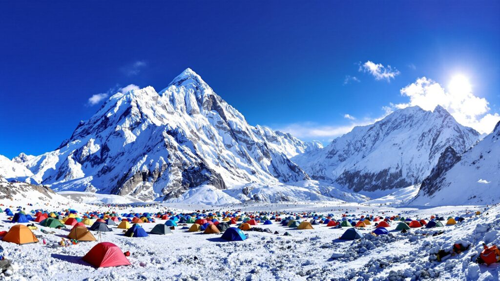 How Big is Mount Everest - View from Base Camp