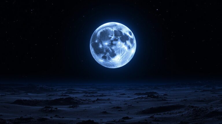 How Big is the Moon - View from Desert Landscape