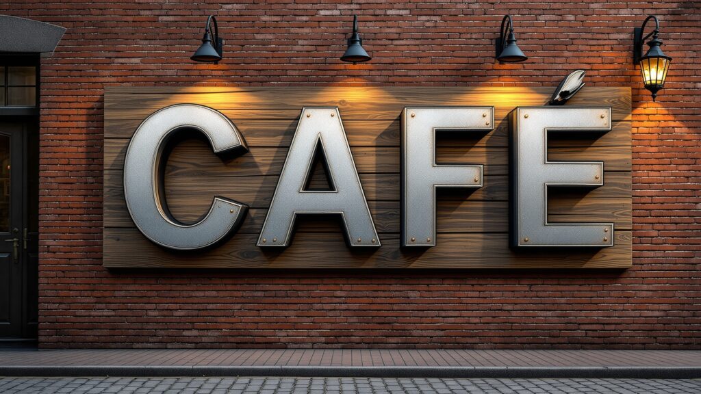Modern vs Rustic Metal Letters Cafe