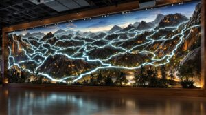 Bass Pro Shops River Topo Wall with Glowing Water Channels-5