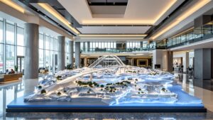 Engineering firm lobby 3D topo of signature bridge project-1