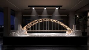 Engineering firm lobby 3D topo of signature bridge project-4