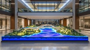 Engineering firm lobby 3D topo of signature bridge project-6