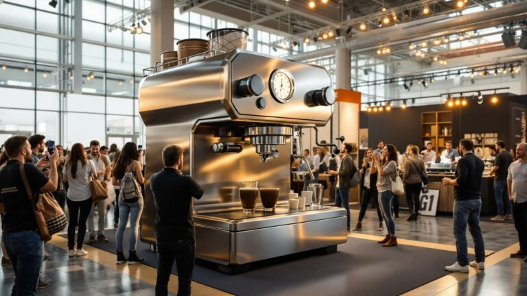 Oversized espresso machine convention display concept