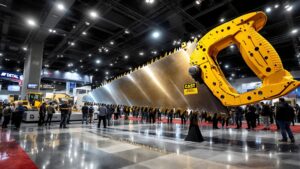 Giant Hand Saw Prop tradeshow