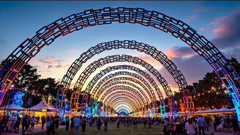 Oversized chain link arch concept