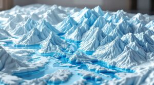 Glacier National Park Topo with Ice-Blue Acrylic Layers-2