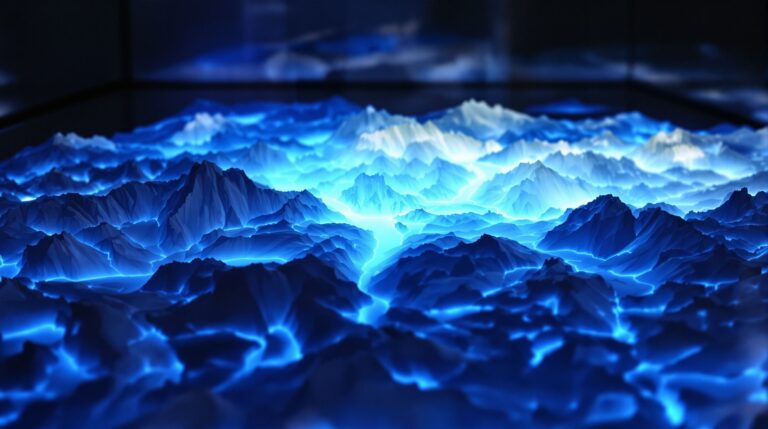 Glacier National Park Topo with Ice-Blue Acrylic Layers-3