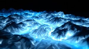 Glacier National Park topo with ice-blue acrylic layers-6