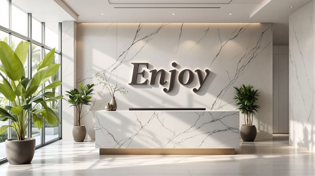 Brushed Aluminum Letters for Hotel and Resort Branding