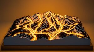 Park City 3D Topo with Gondola Line Details