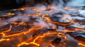 Yellowstone National Park Geothermal Topo in Resin and LED Lighting-2