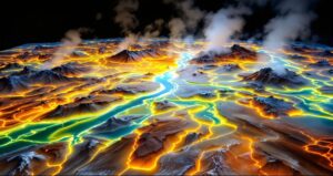 Yellowstone National Park geothermal topo in resin and LED lighting-4