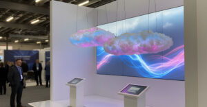 Giant illuminated multi-color clouds for trade show events