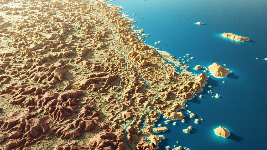 3D Topographic Map of Long Beach