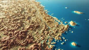 3D Topographic Map of Long Beach