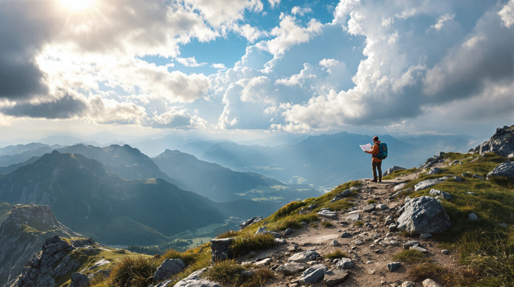 Hiker on mountain