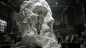 Foam as the Core of Giant Statues