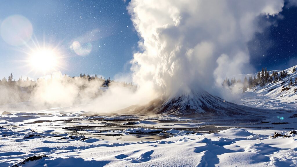 How Big is Yellowstone Winter Geiser