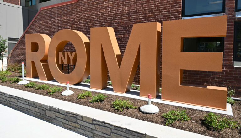 ROME NY Giant Metal Letter Outdoor Permanent display