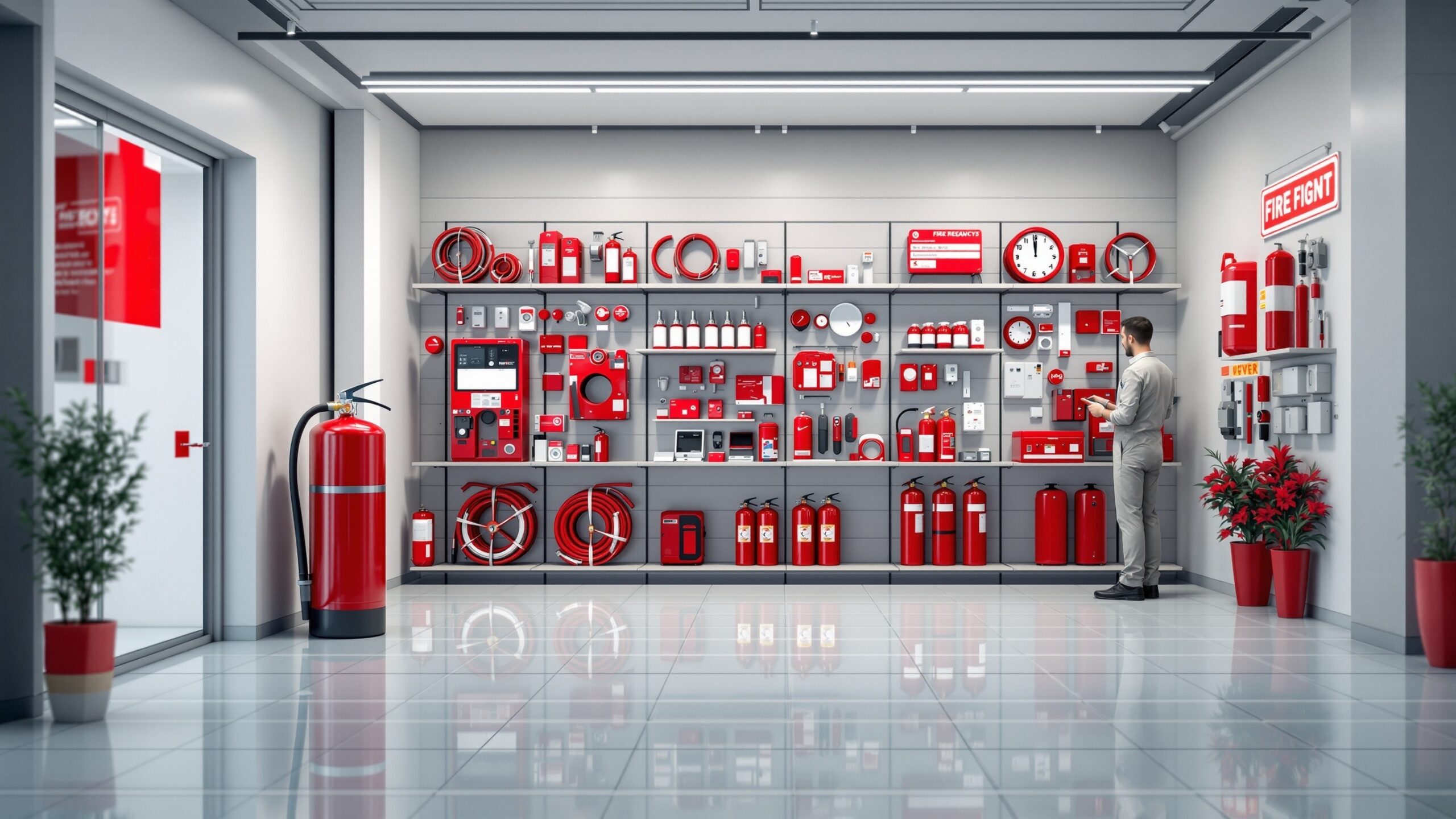 Concept for a giant fire extinguisher in an exhibit