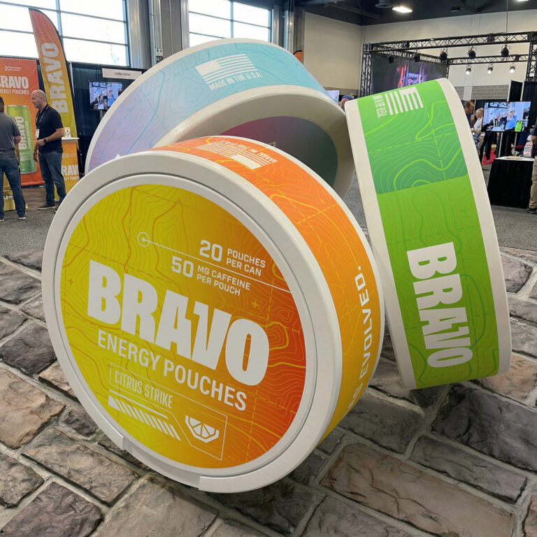 Giant Bravo Energy Pouches product replica props for trade show