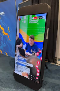 Giant iPhone working monitor Prop for trade show