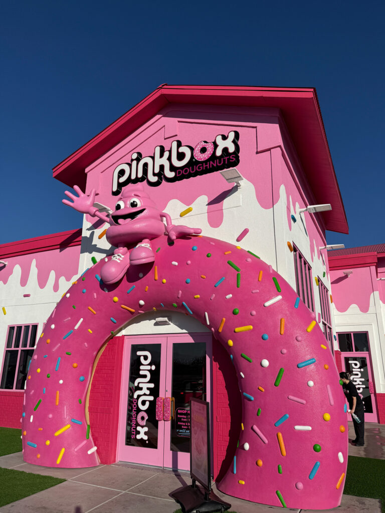 Pinkbox Doughnuts Giant 3D Building Facade Props.