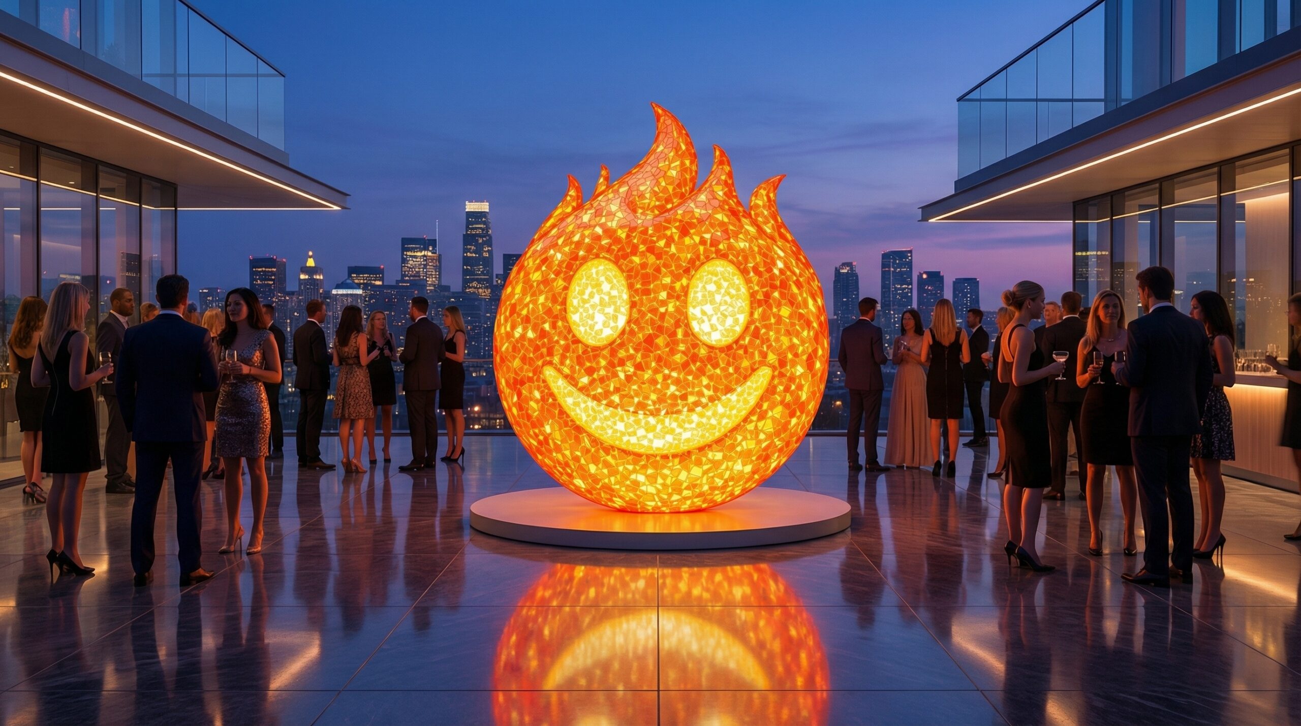 Concept for giant emoji statues at a social media event
