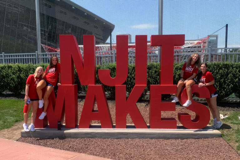 New Jersey Institute of Technology (NJIT) Campus Landmark Display Stacked Metal Letters