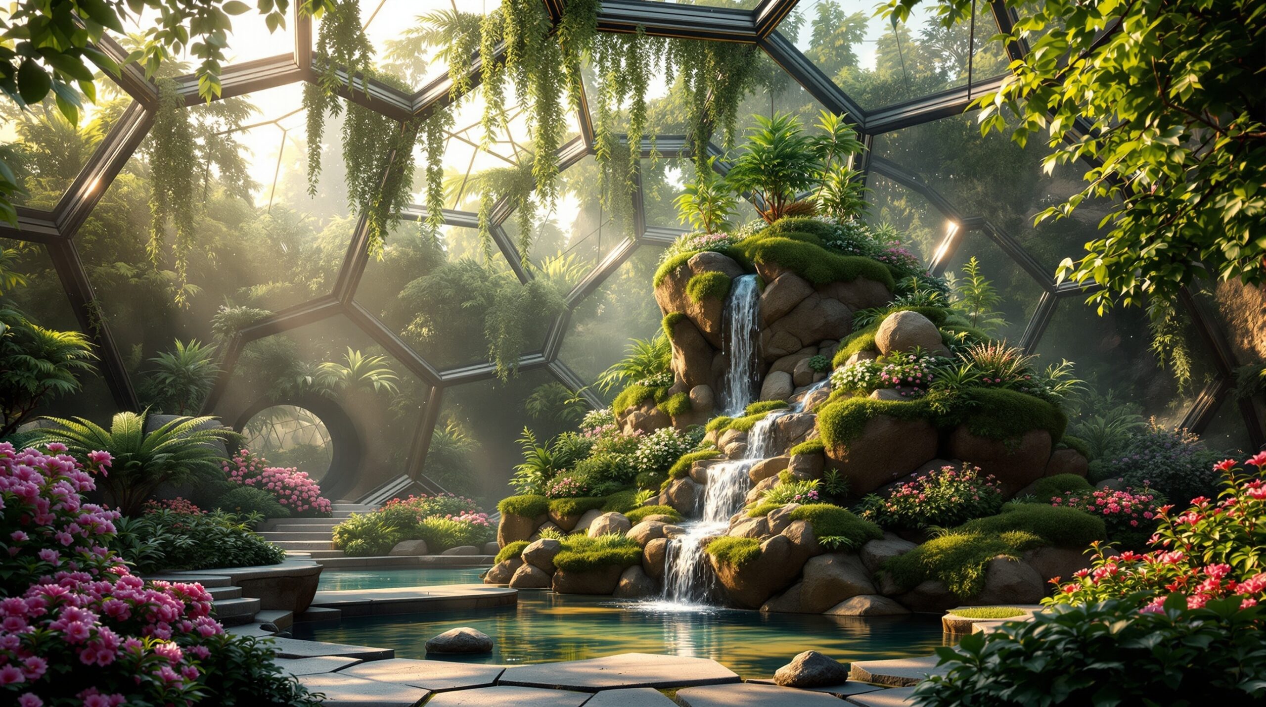 Concept for a giant framed terrarium environment