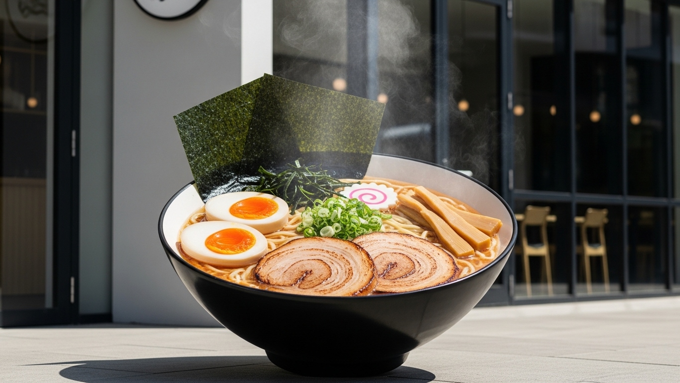 Giant ramen bowl display concept