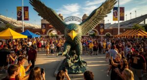 Mascot Statues at College Events