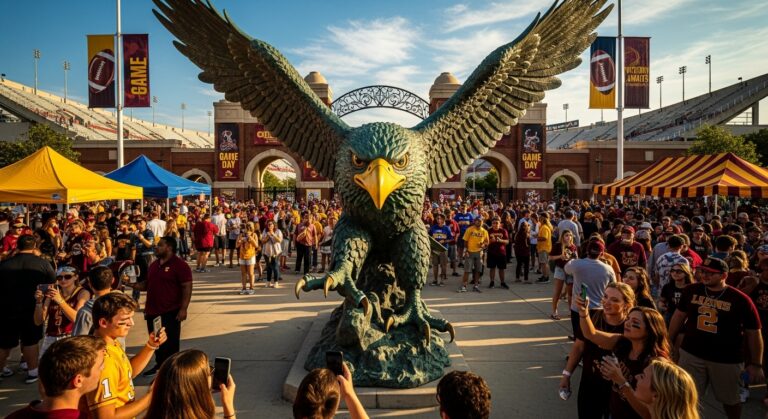 Mascot Statues at College Events