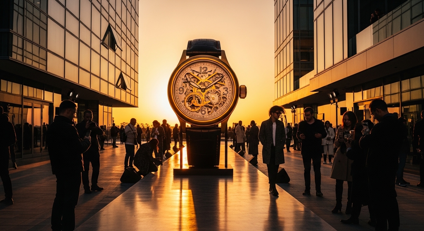 Concept for a monumental wristwatch in a public plaza