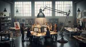 Giant desk lamp prop