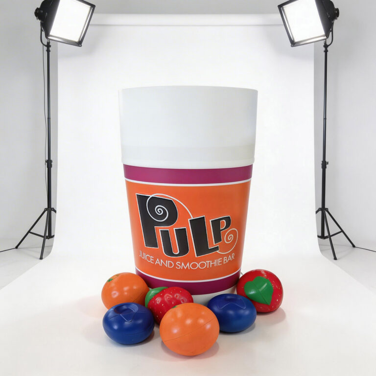 Custom oversized props built for an in-arena "Blender Battle" product activation.
