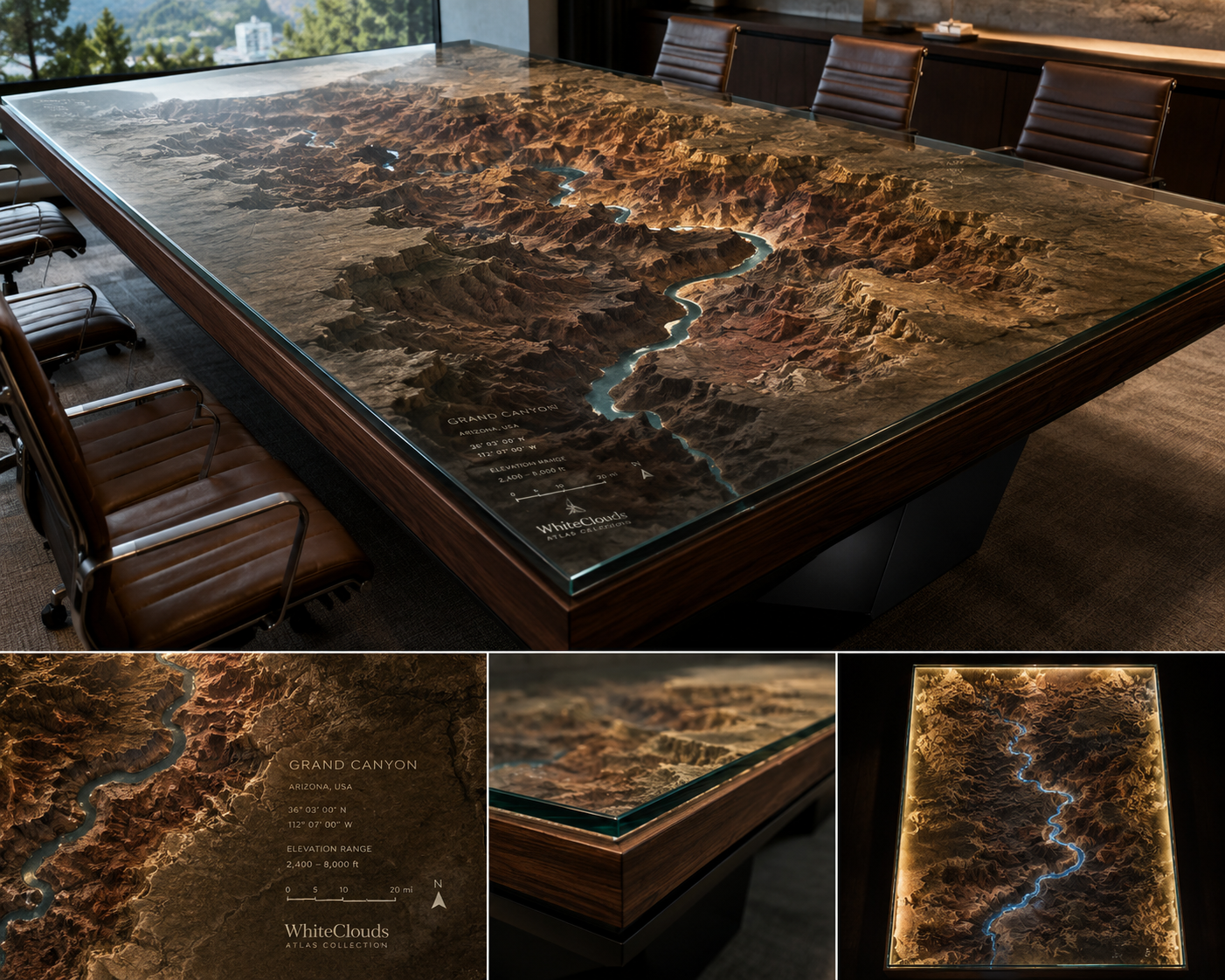 WhiteClouds Atlas concept featuring Grand Canyon topography