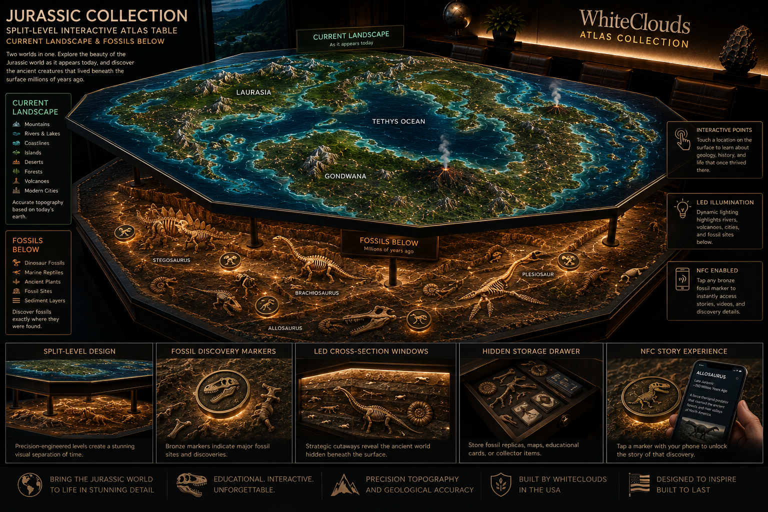 WhiteClouds Atlas concept featuring Jurassic Collection II topography