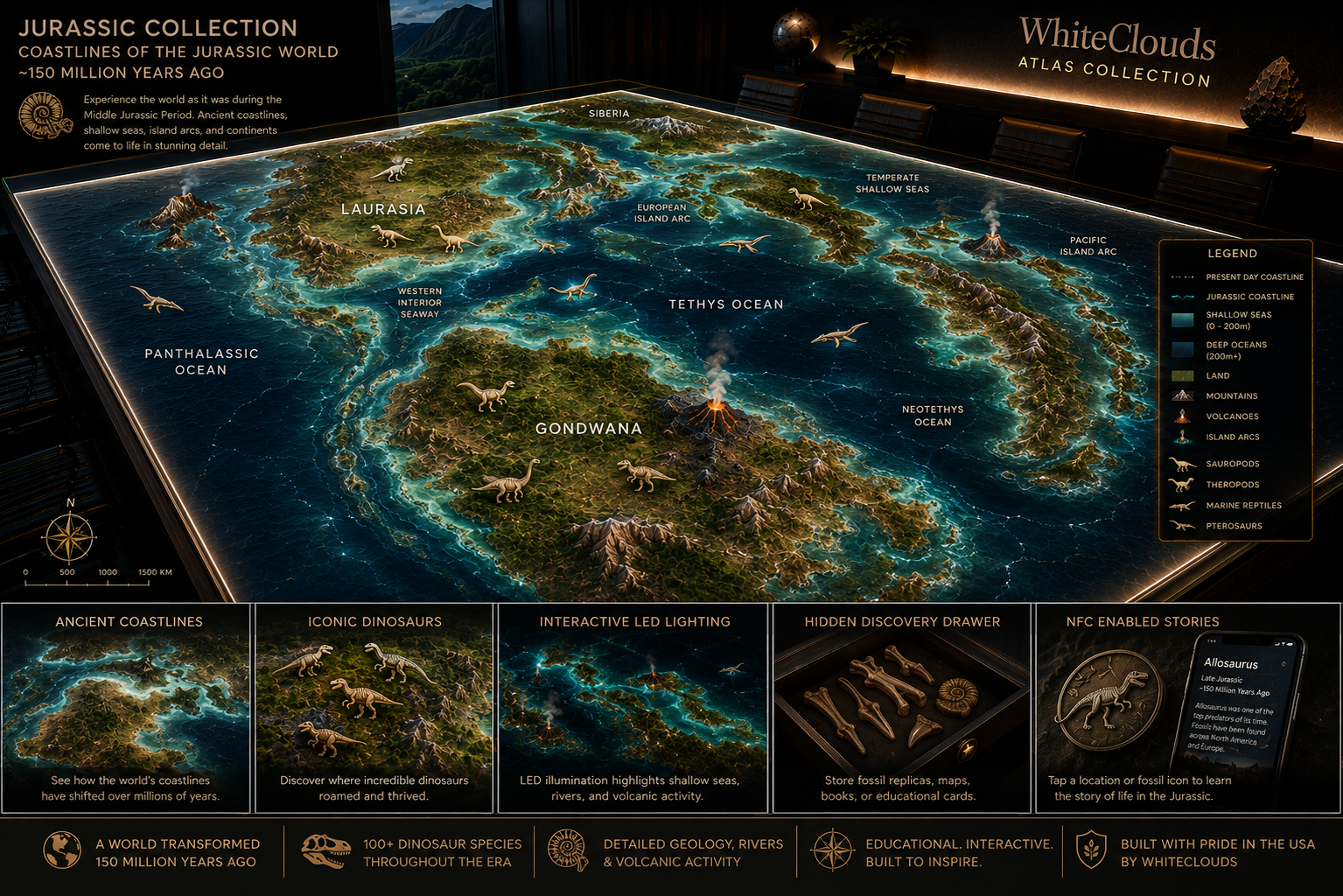 WhiteClouds Atlas concept featuring Jurassic Collection I topography