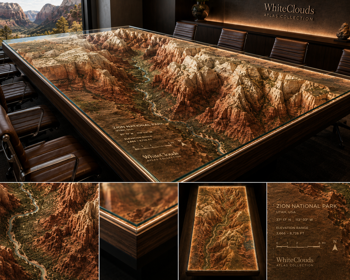 WhiteClouds Atlas concept featuring Zion National Park topography