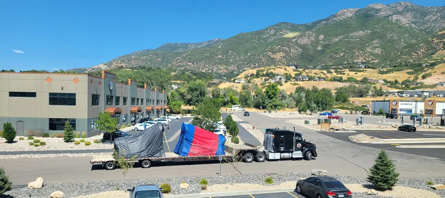 Large nutcracker section leaving the WhiteClouds production facility in Utah