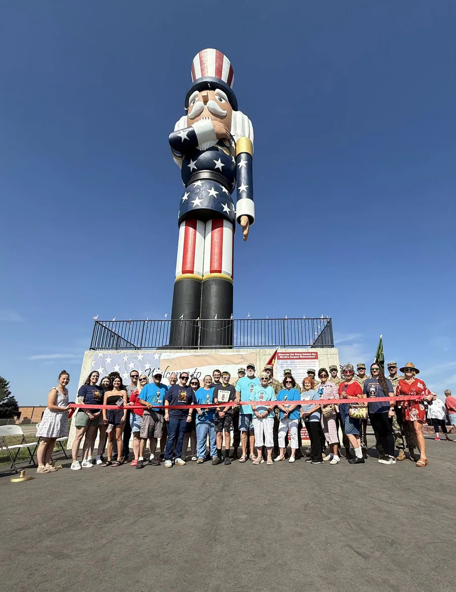 Community ribbon cutting at the World's Largest Nutcracker in Luverne