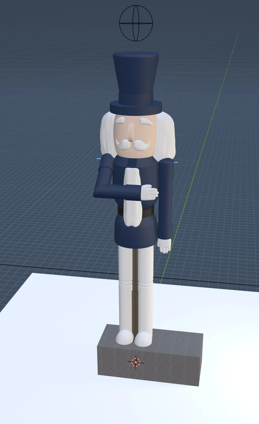 Early rough 3D model of the giant Luverne nutcracker