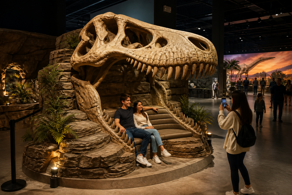 DINO-510 T. Rex Skull Bench