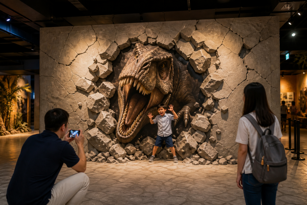 DINO-520 Dinosaur Escape Photo Wall