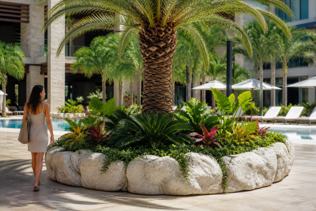 RP-115 — Palm Tree Rock Planter