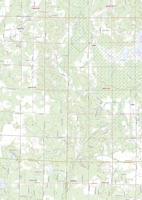3D Topographic Map of Michigan-Maple-City